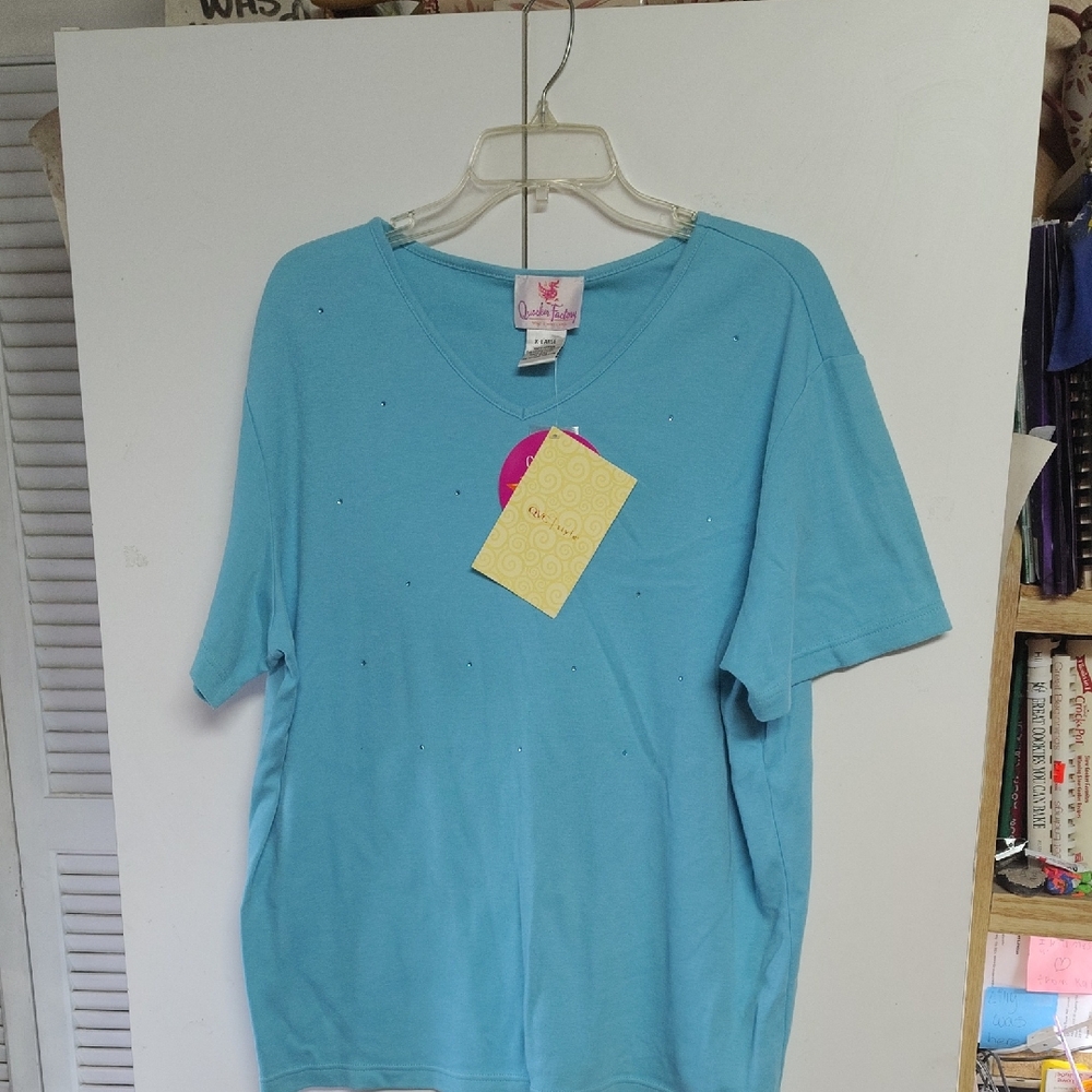 Quacker Factory Light Blue Women's Top
